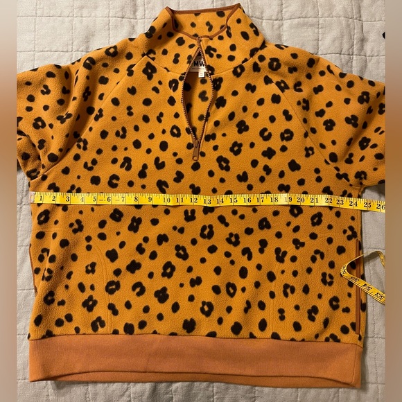 Madewell MWL Betterfleece Half-Zip Sweatshirt in Cheetah Print - Picture 4 of 5